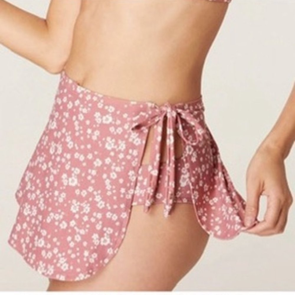 Andie The Sarong Bottom Floral Coverup Skirt Tie Side Womens Medium Ditsy Floral